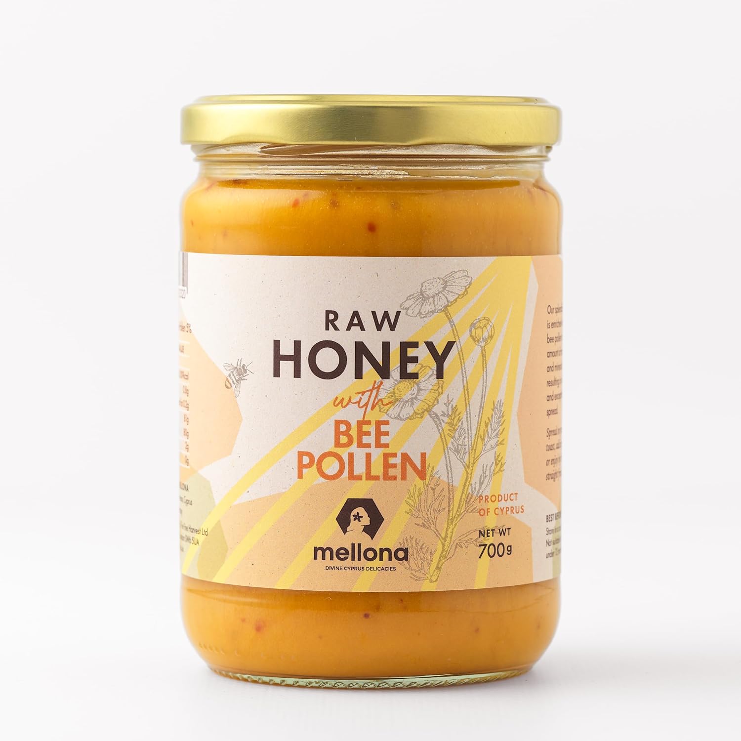 Mellona Raw Honey with Bee Pollen