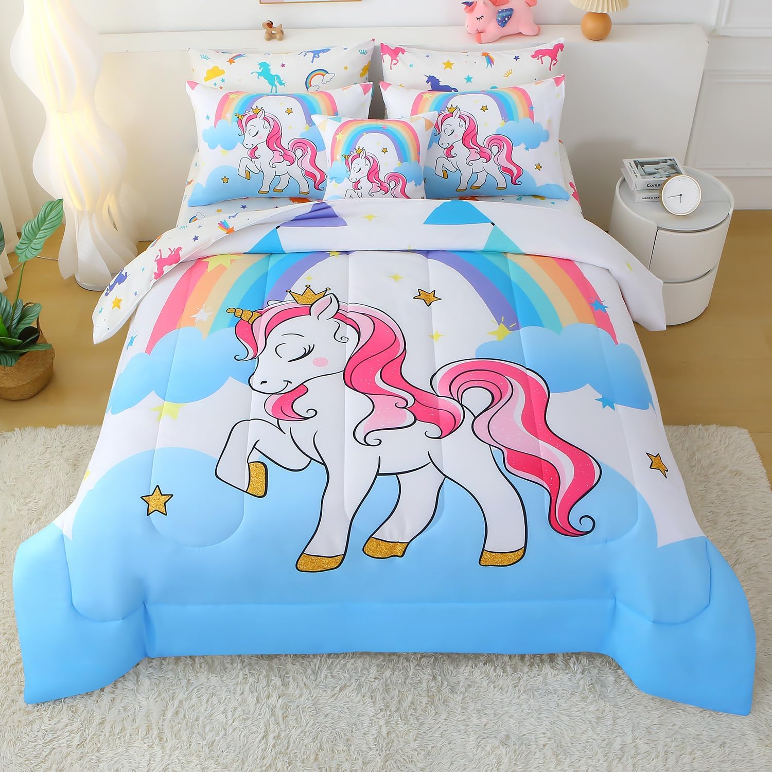 JQinHome Unicorn Bedding Sets