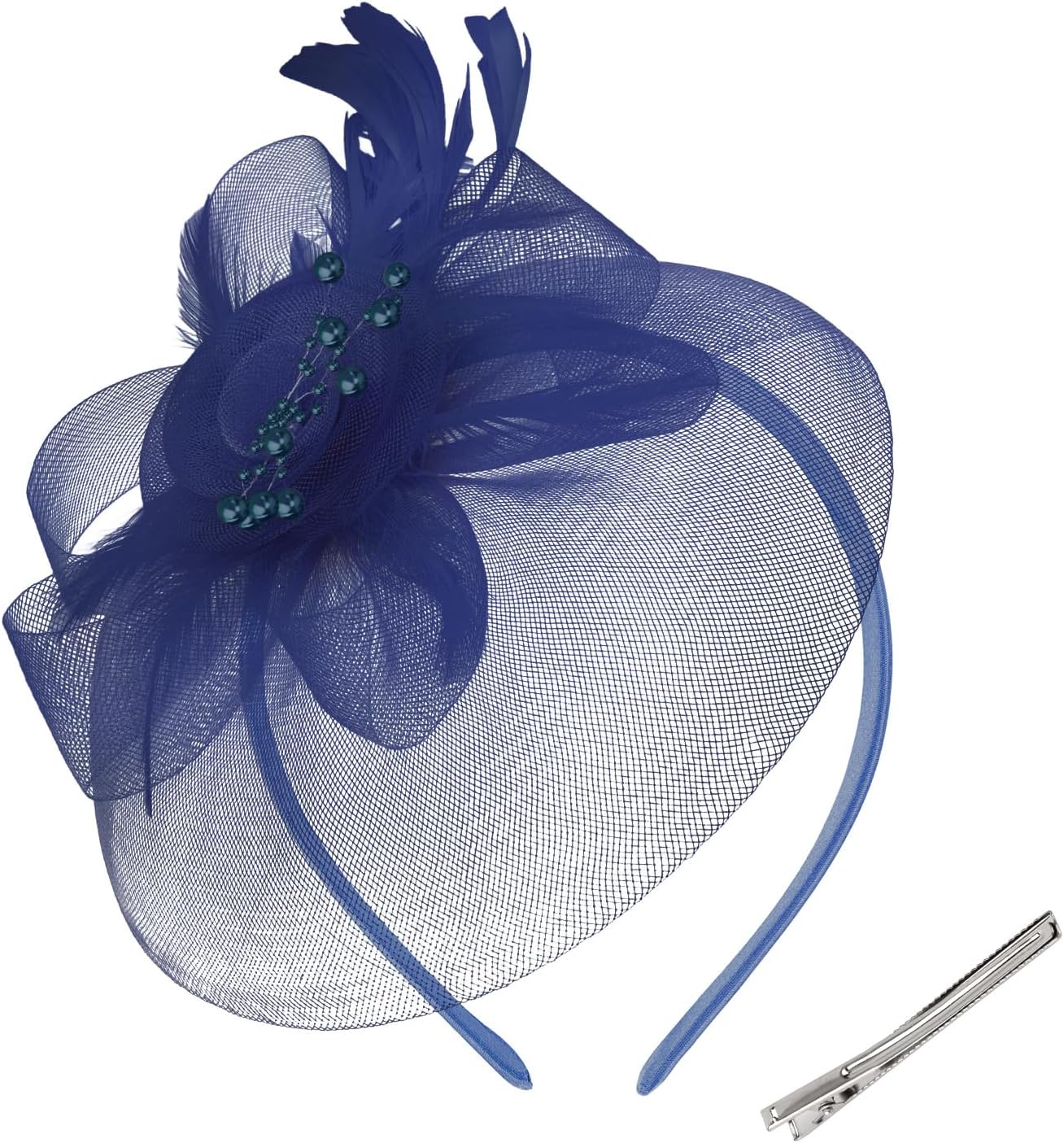 Womens Fascinators Mesh Hats Tea Party Hats for Women Feather Veil Headband
