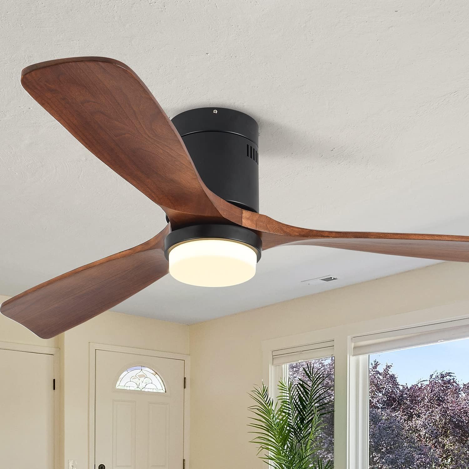 52" Walnut Ceiling Fans with Lights