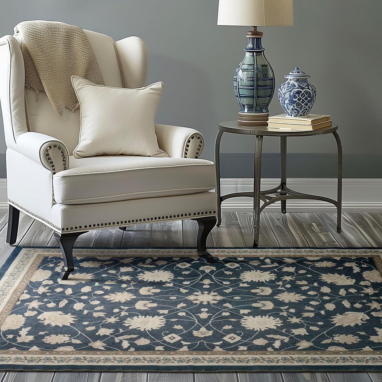 Evergrace Navy Blue Rugs