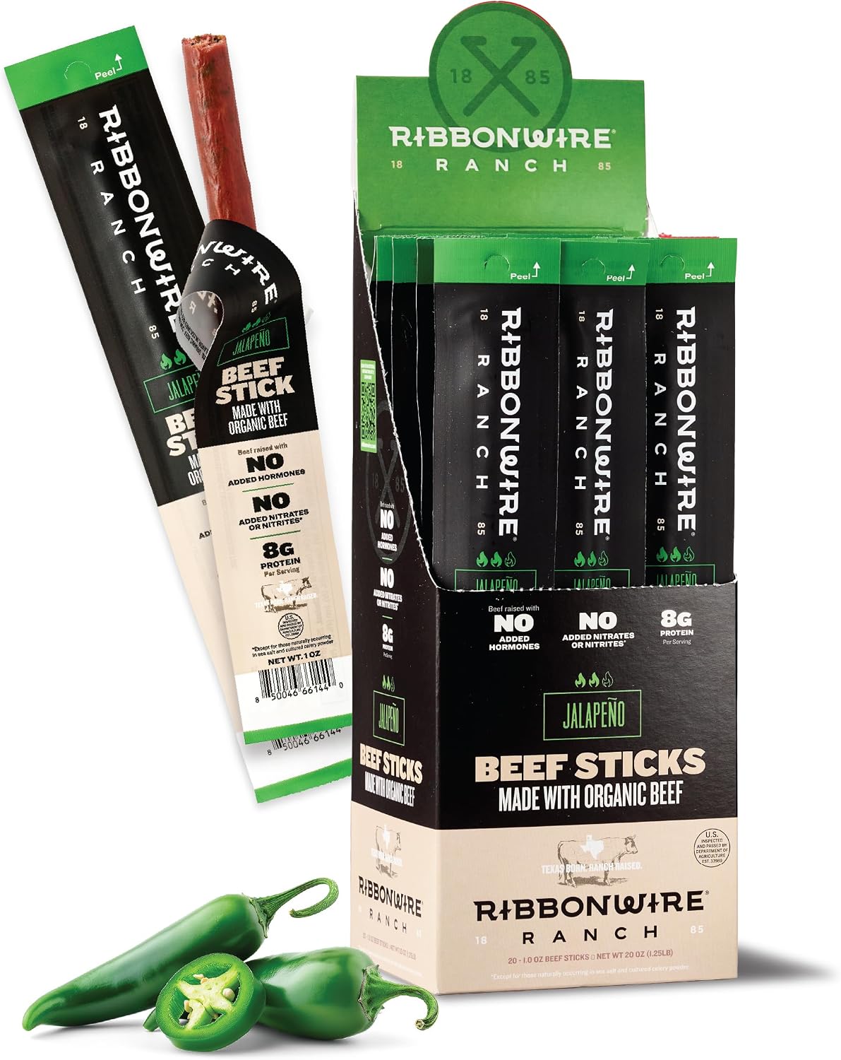 Ribbonwire Ranch Beef Sticks (Jalapeno