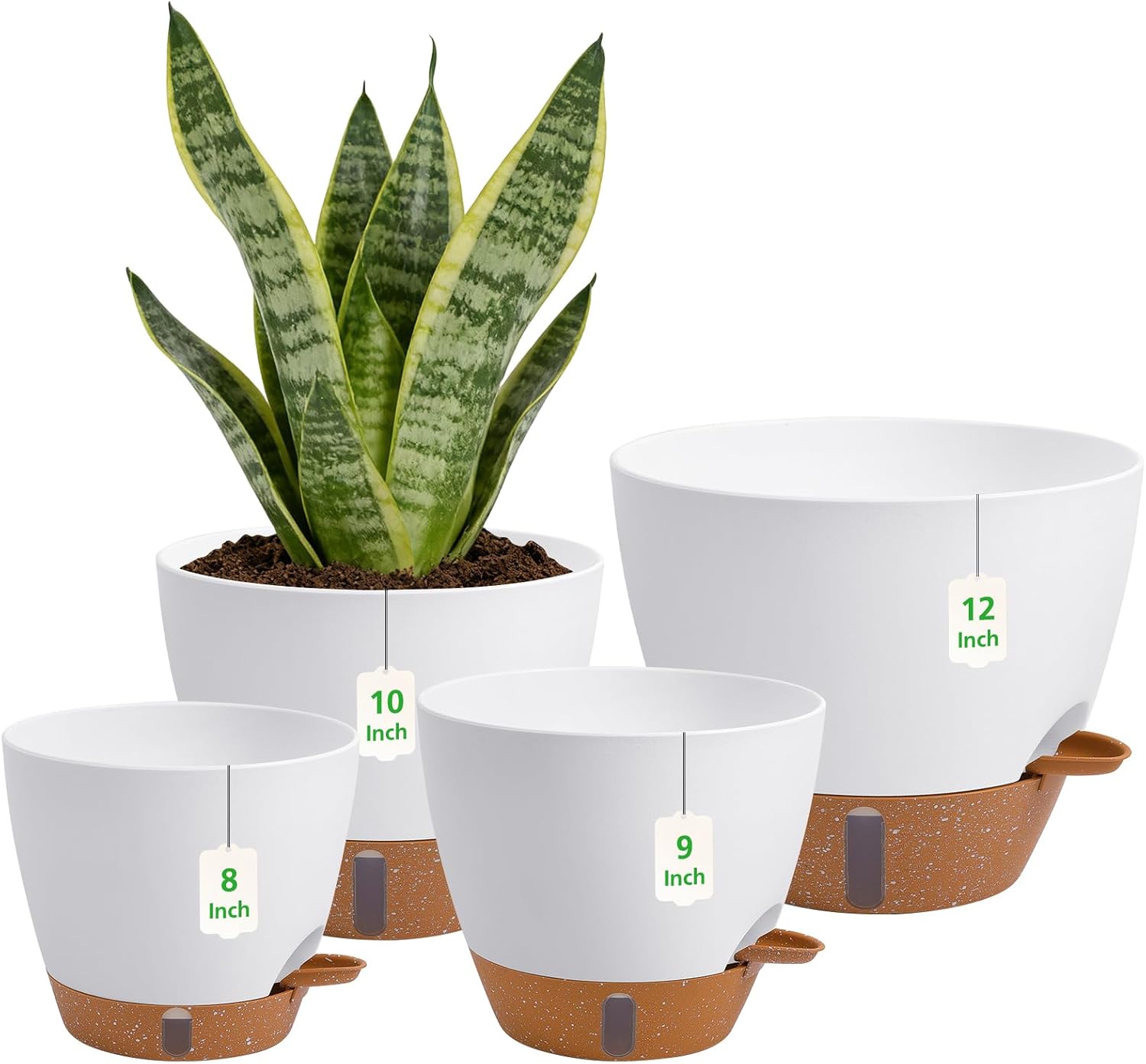ZDZDFF Self-Watering Pots (White