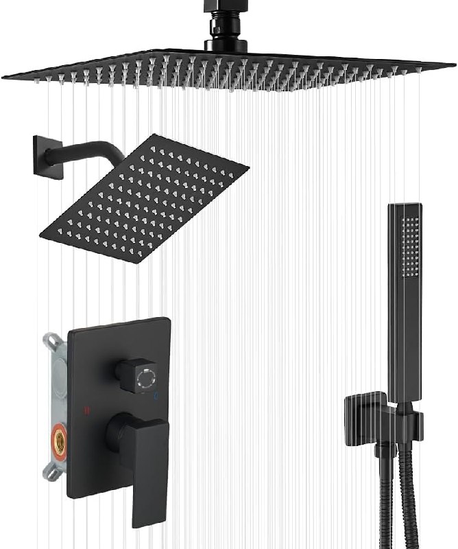 Matte Black Dual Head Shower Systems