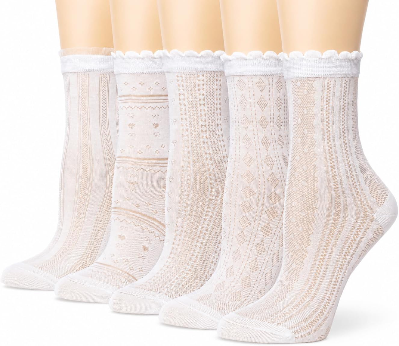 Ginmewrae Women's Ruffle Lace Socks