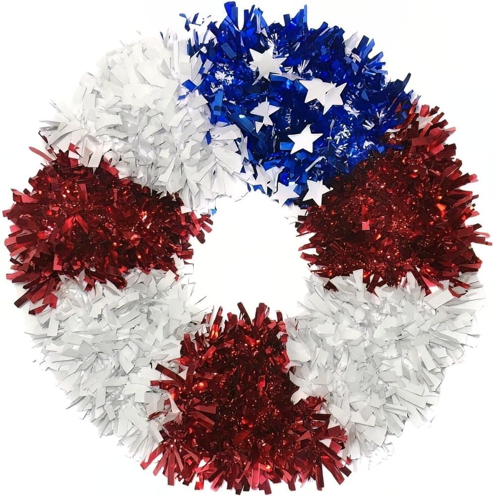 Brite Star Patriotic Tinsel Wreaths