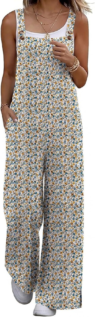 Ekouaer Floral Boho Jumpsuits