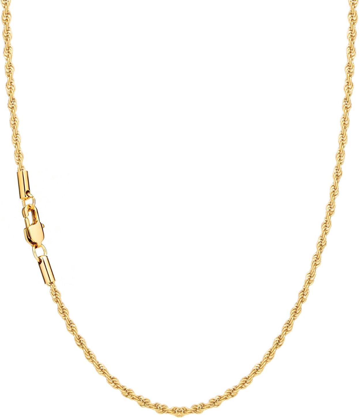 1.5mm/2.0mm Chain 14K/18k Gold Plated 925 Sterling Silver Chain Necklace for Women, Dainty Chain Necklace Silver Necklace Women's Necklace Chains Jewelry 14/16/18/20/22/24 Inch