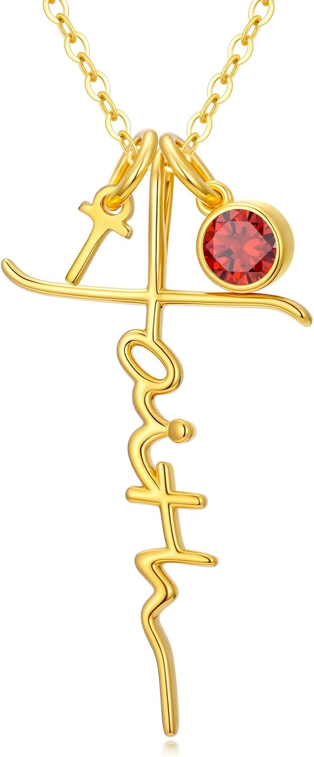 Poiuy Faith Cross Necklaces