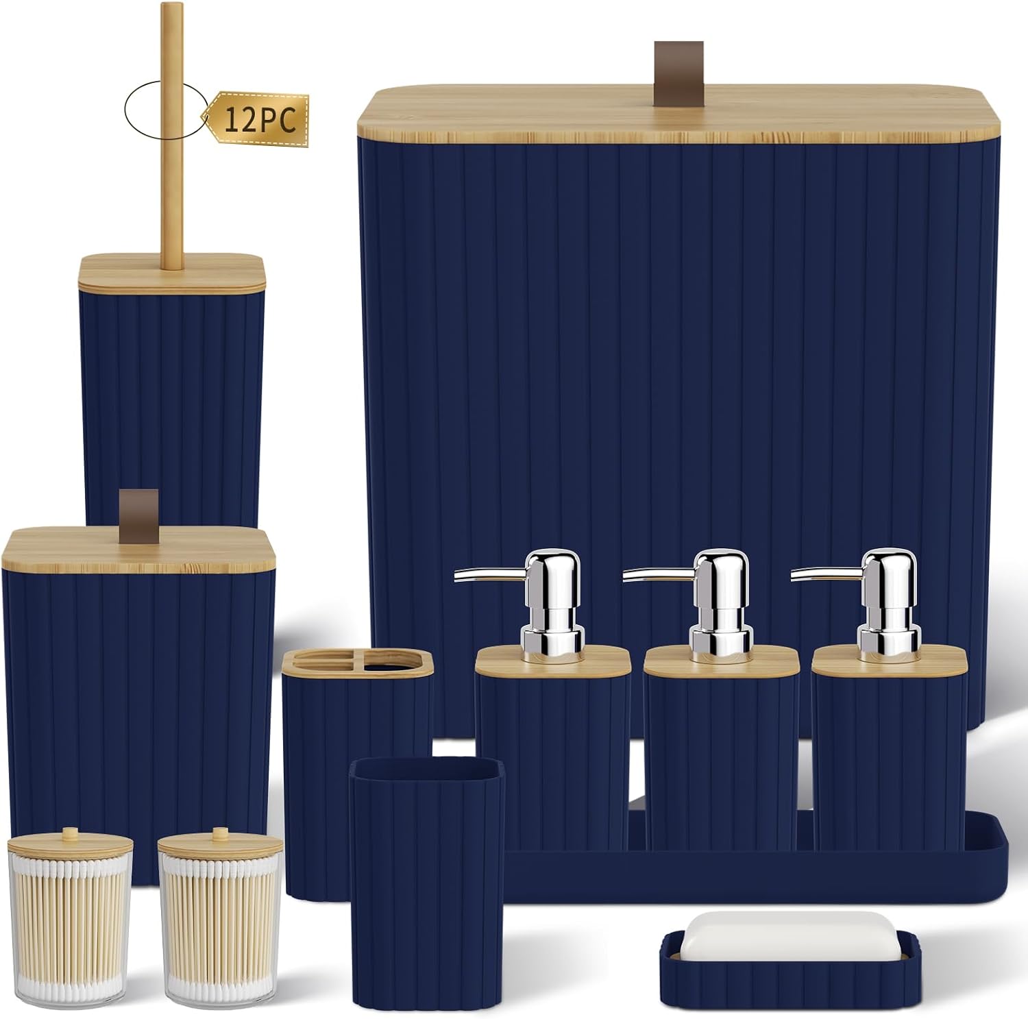 InnJoey Bathroom Accessory Sets (Navy Blue