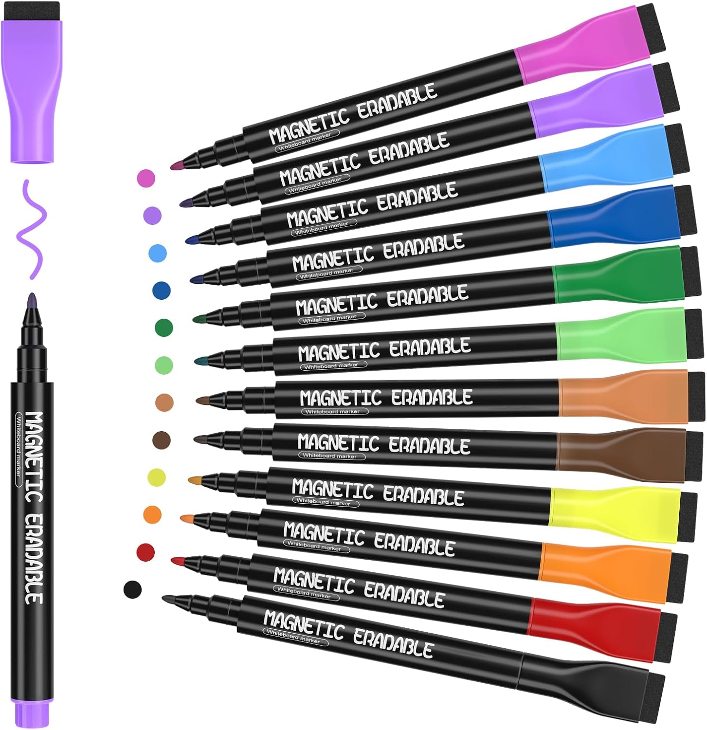 Magnetic Whiteboard Markers (12-Pack