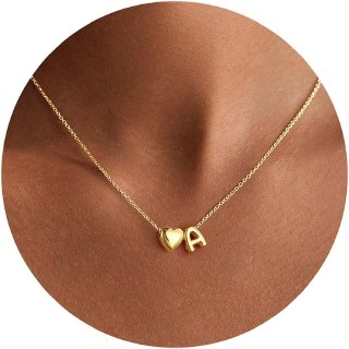 MOOHAM Heart Initial Necklaces