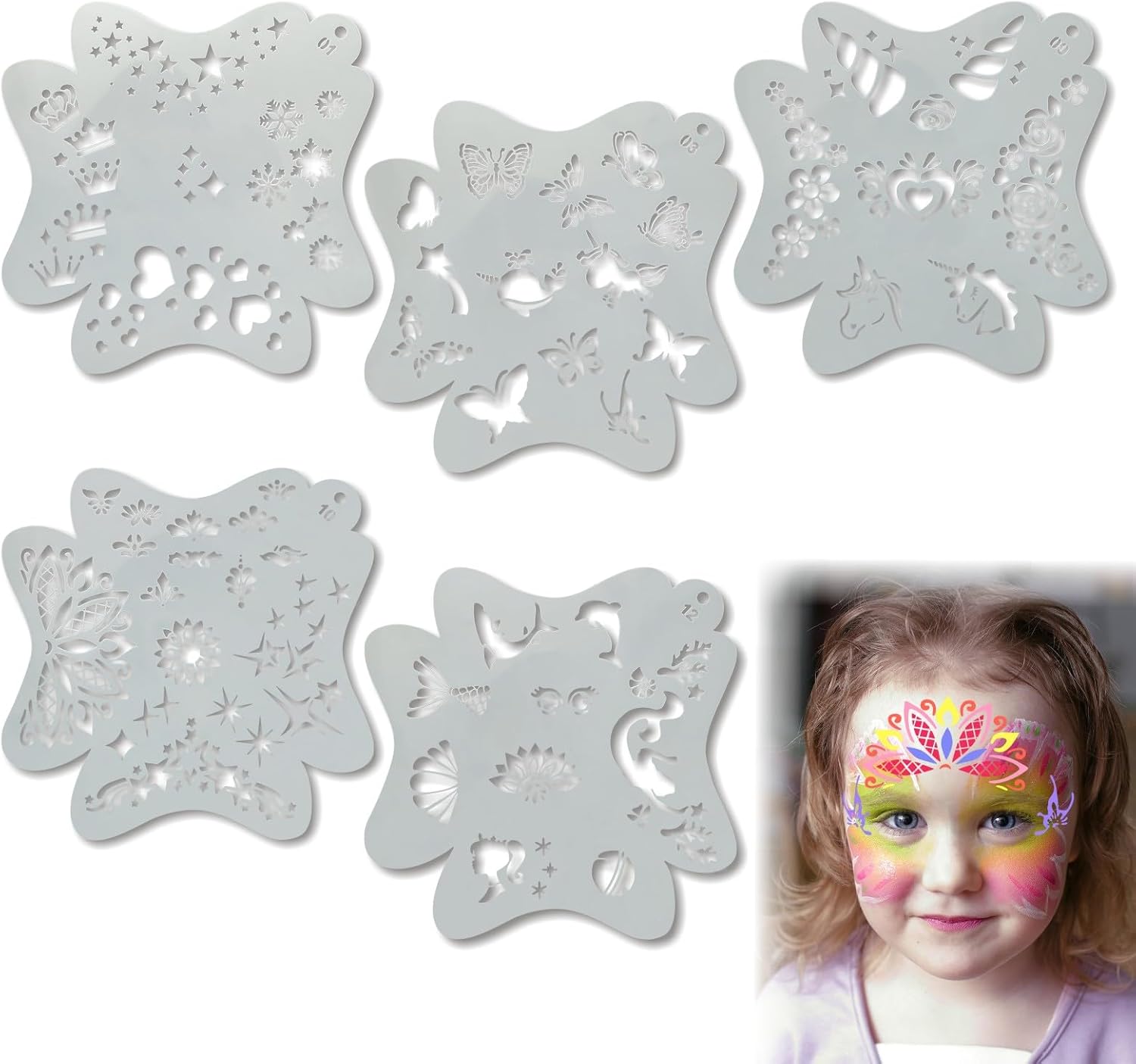 HELAIMAY Reusable Face Paint Stencils