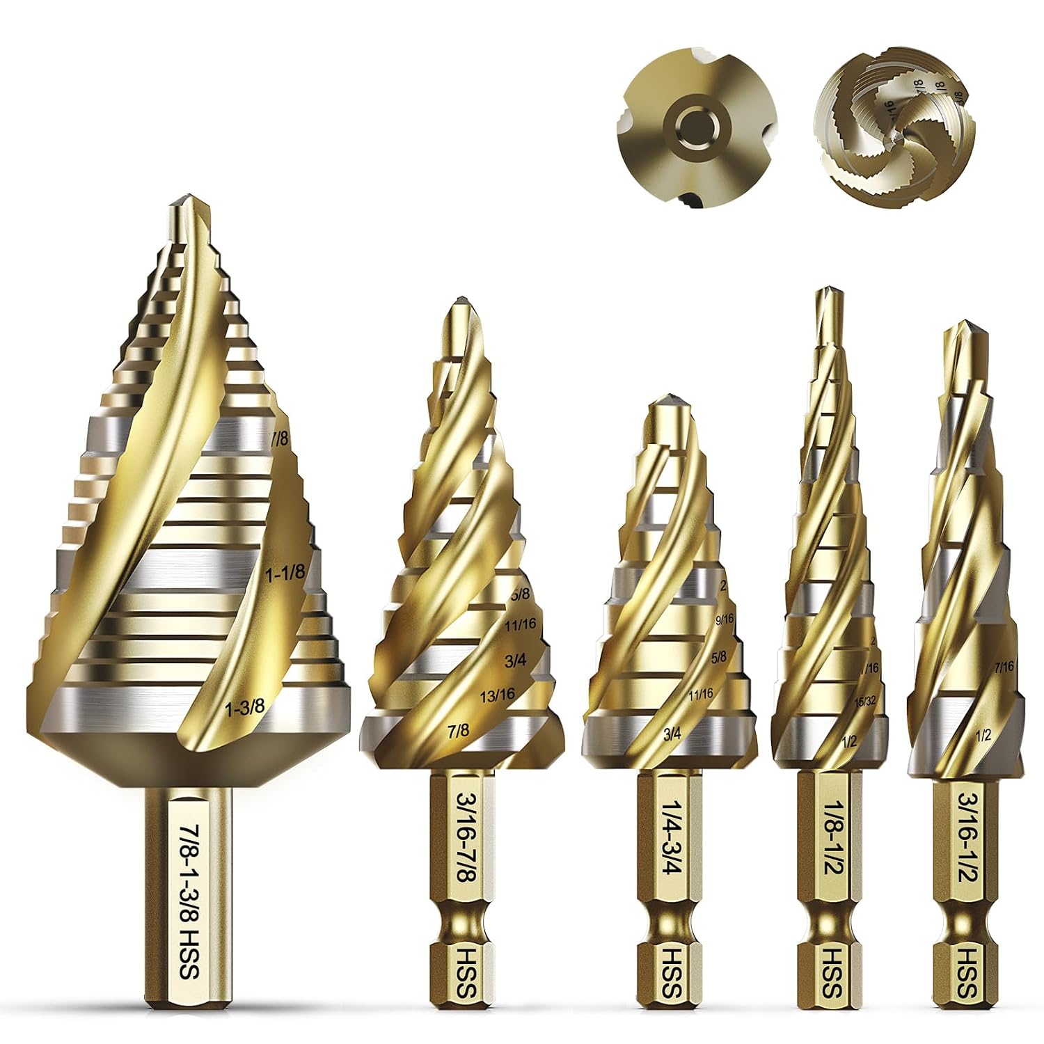 Bestwork Step Drill Bit Sets