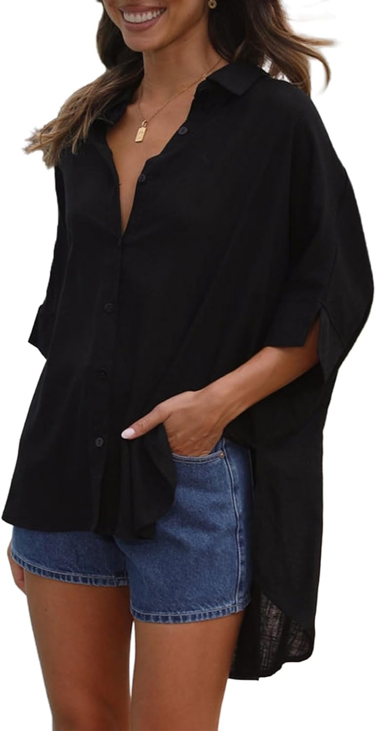 Fashionme Oversized Button Down Shirts