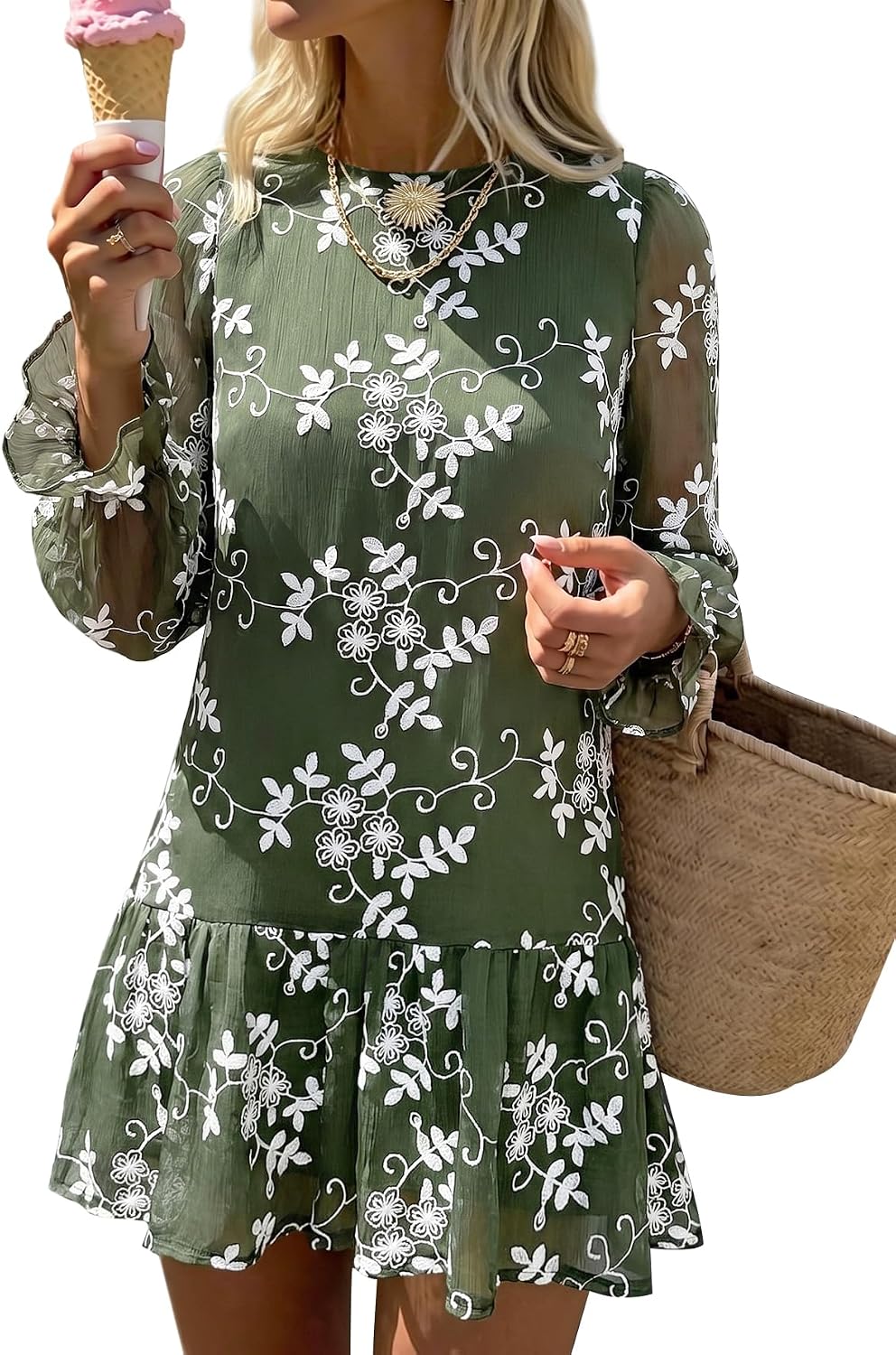 dowerme Embroidered Babydoll Dresses