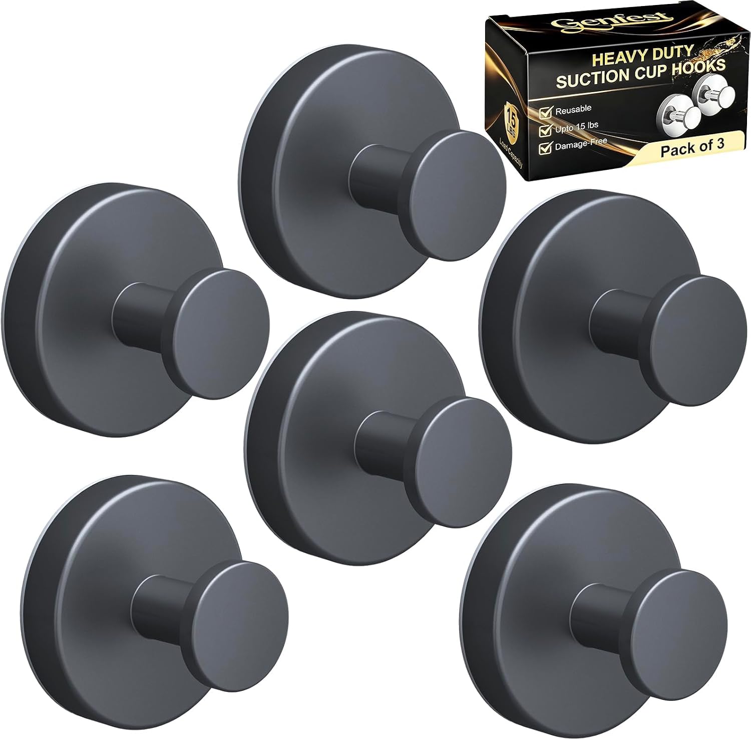 Genfest Suction Cup Shower Hooks