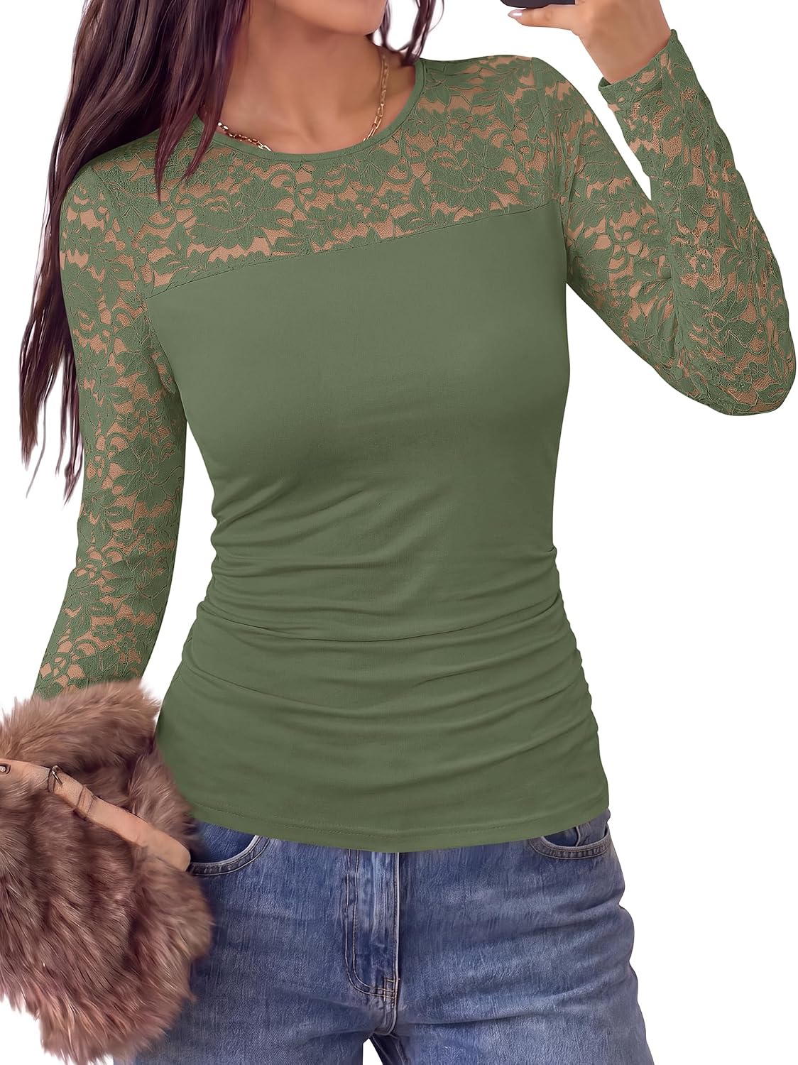 BTFBM Long Sleeve Lace Tops