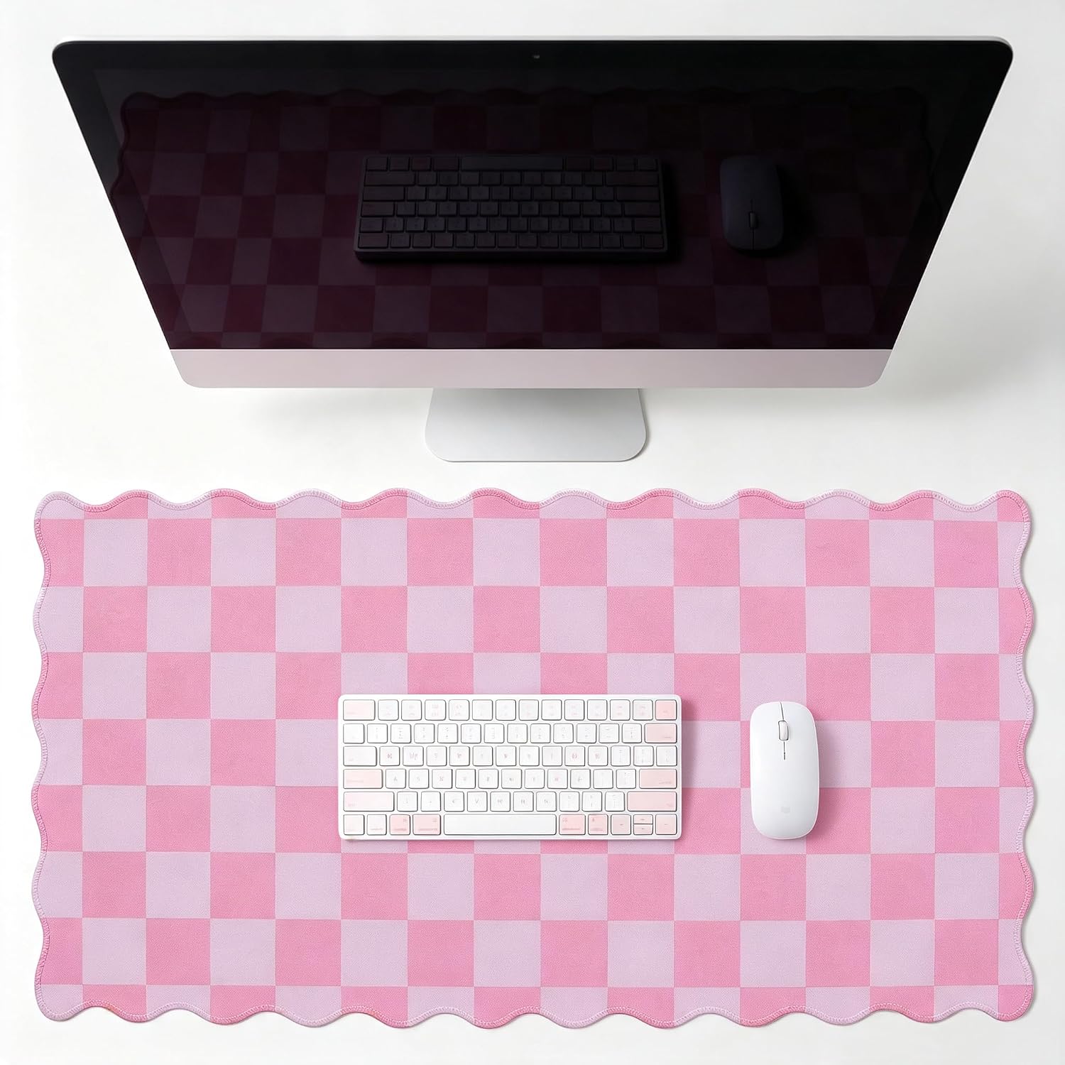 Yuboo Pink Checkered Desk Mats