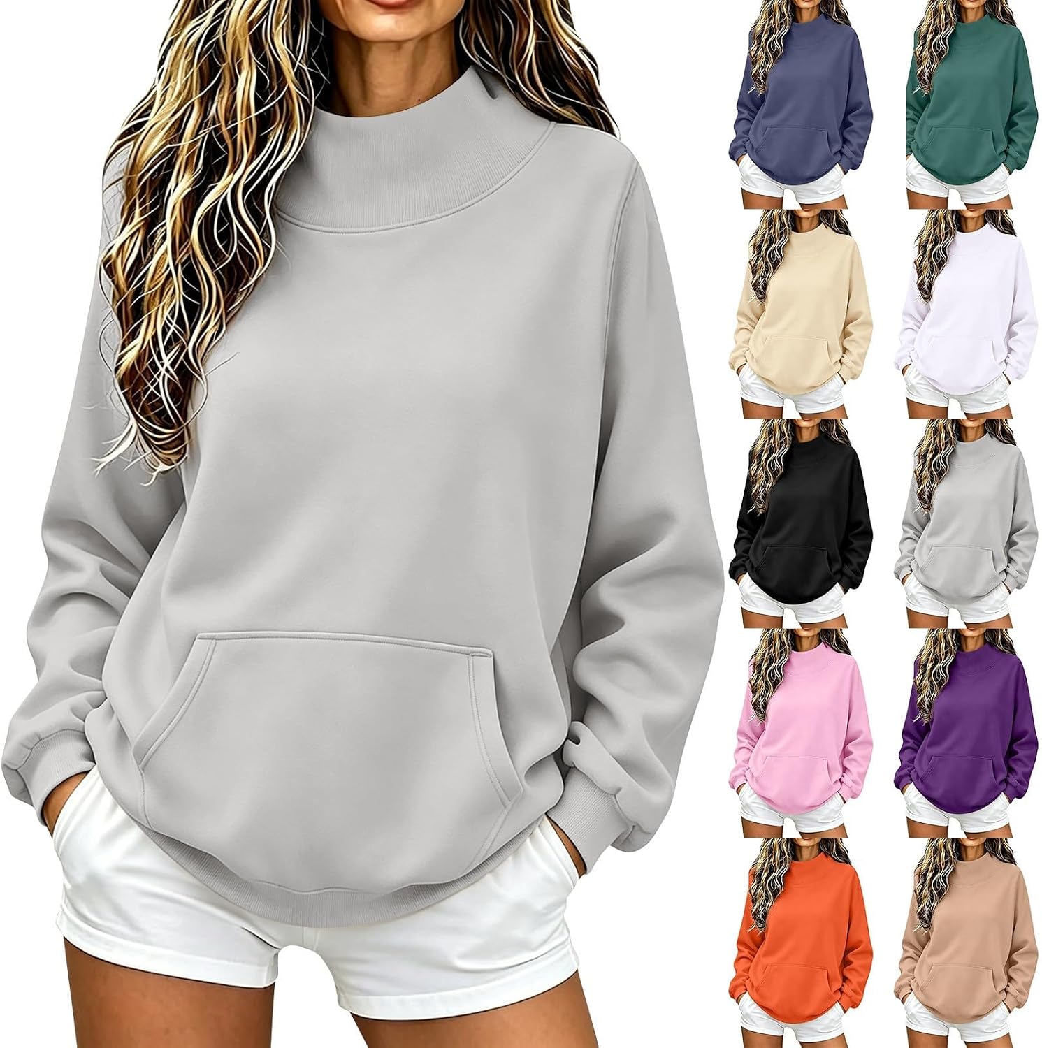 Women's Mock Neck Sweatshirts