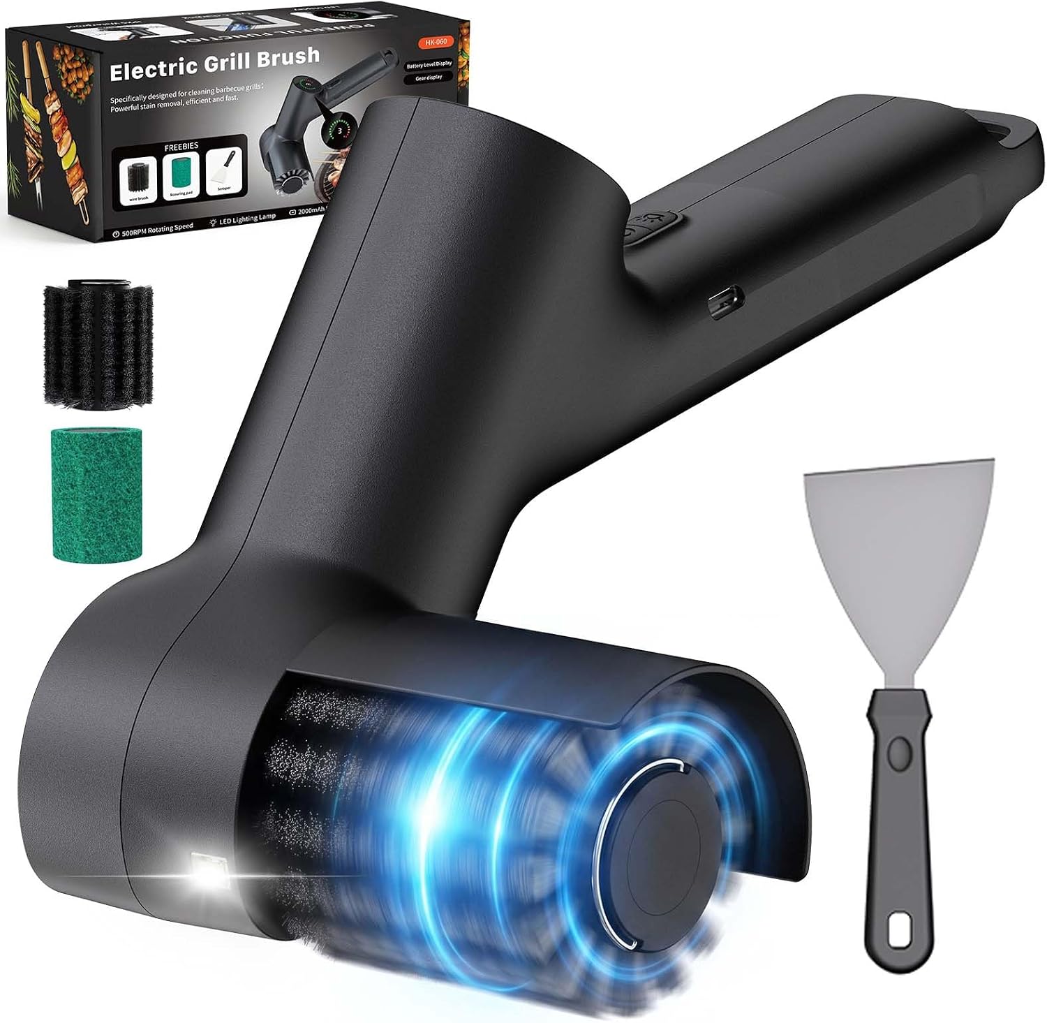 Electric Grill Brushes with LED Light