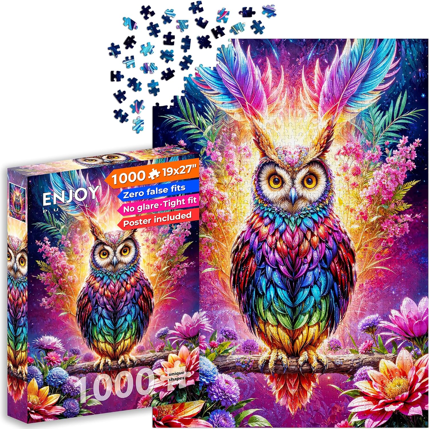 Neon Owl Jigsaw Puzzles