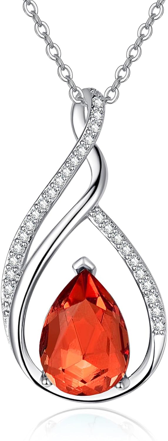 JIYVY32 Ruby Birthstone Necklaces