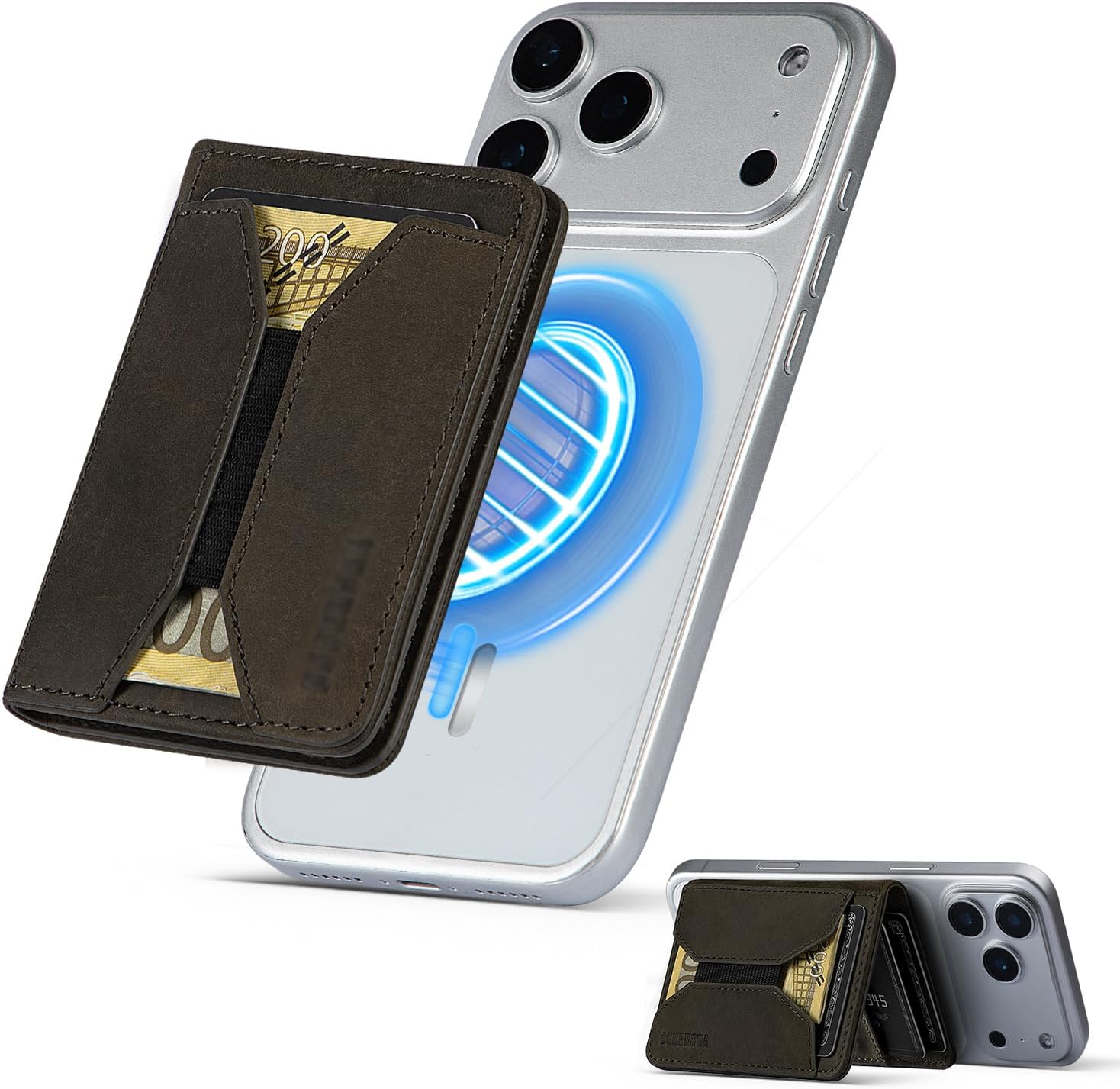 Dodensha Magsafe Leather Wallets (Green