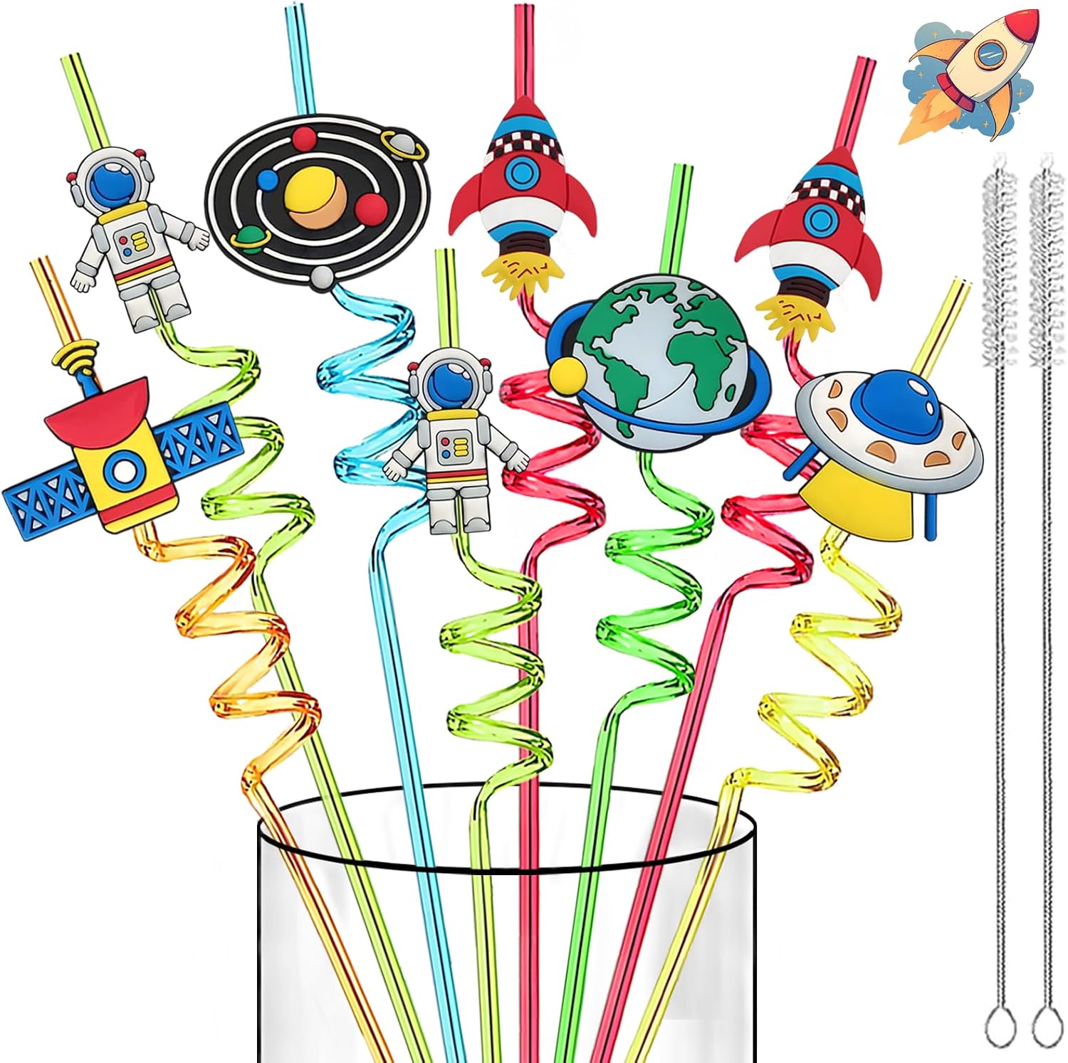 Outer Space Crazy Straws