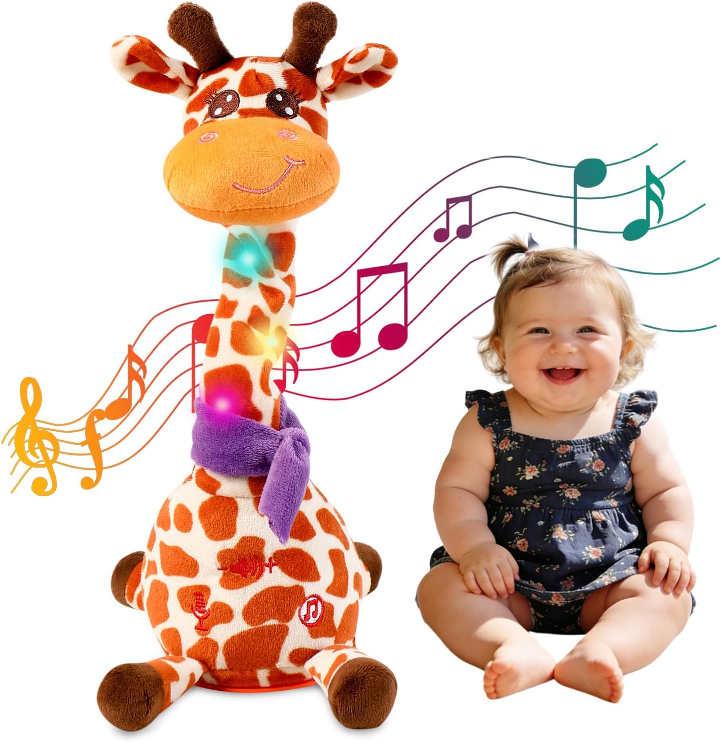 MIAODAM Dancing Talking Giraffe Interactive Toy, Giraffe Stuffed Animal