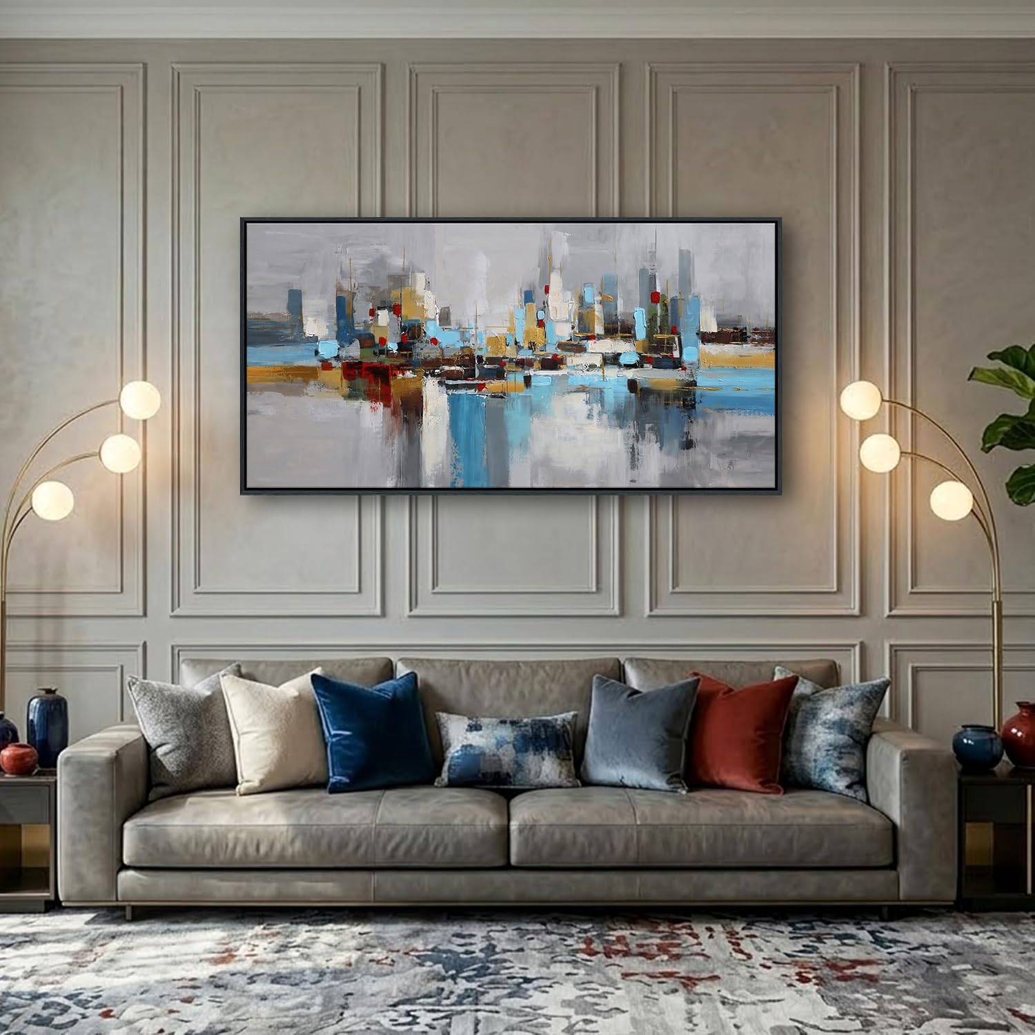YCPRIMER Abstract City Skyline Canvas