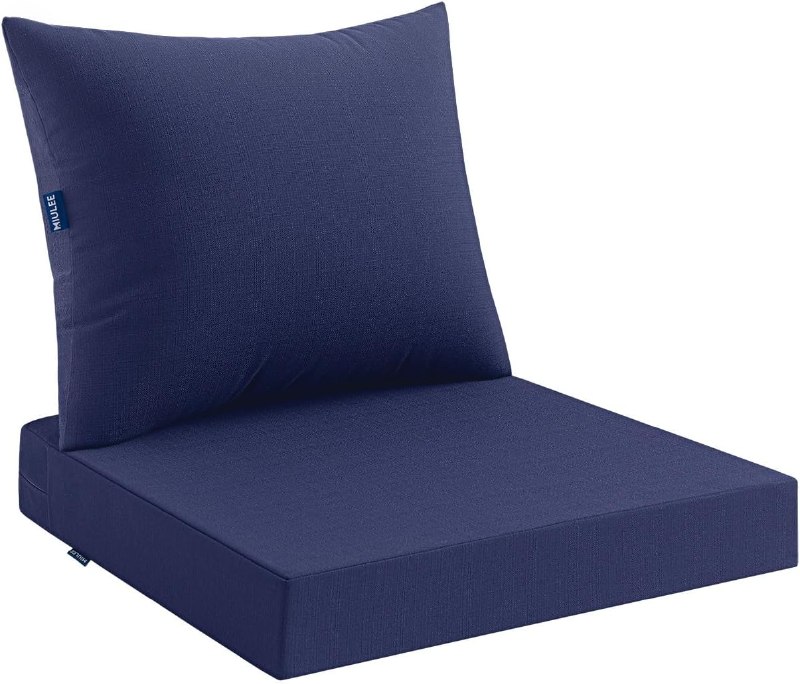 MIULEE Navy Outdoor Chair Cushions
