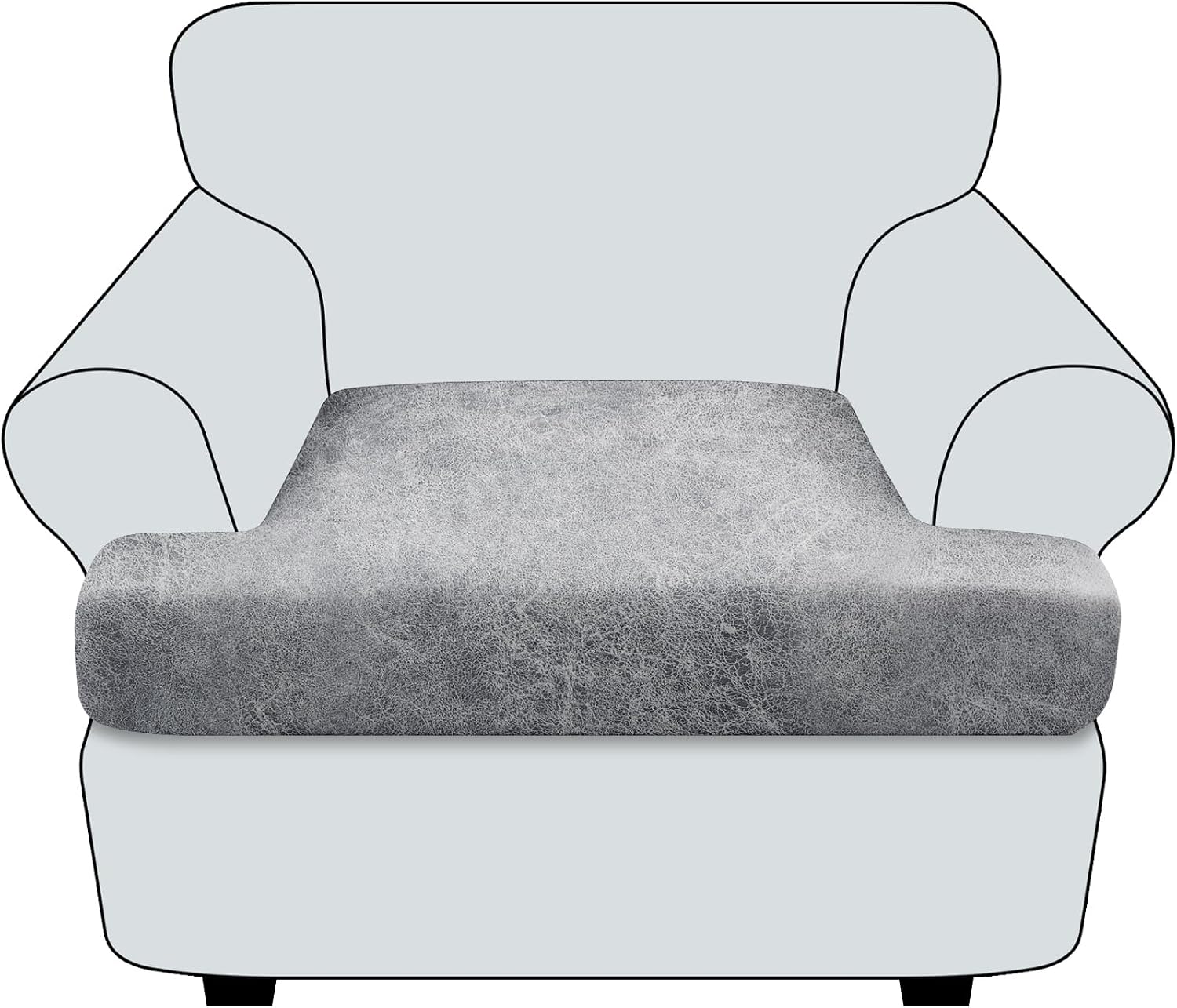 T-Cushion Chair Slipcovers (Light Grey