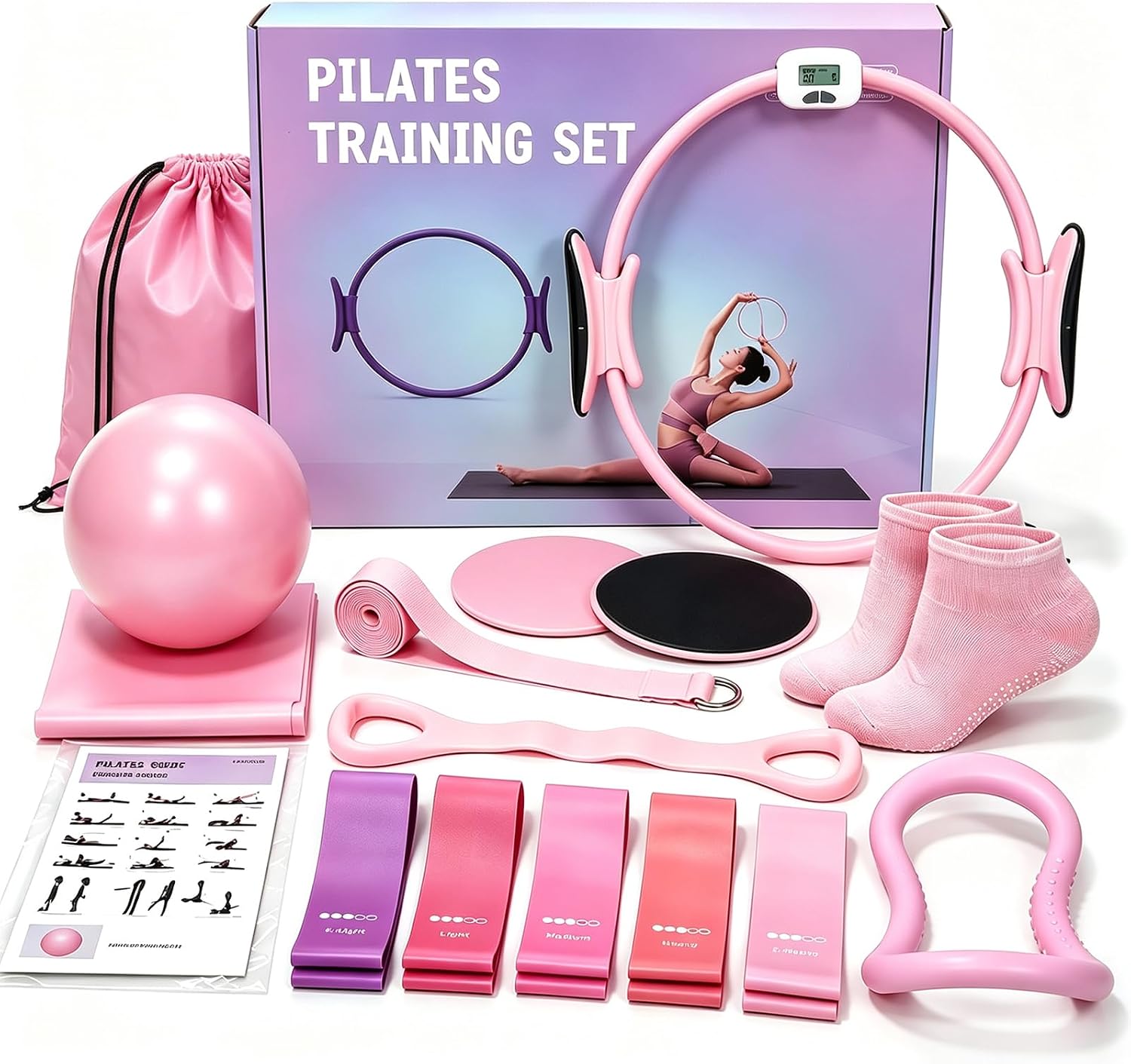 Pilates Kit for Home Workouts,Pilates Equipment for Women with 15" Ring