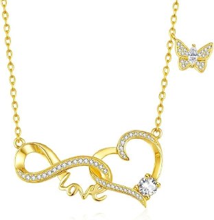 Birthstone Infinity Heart Necklaces