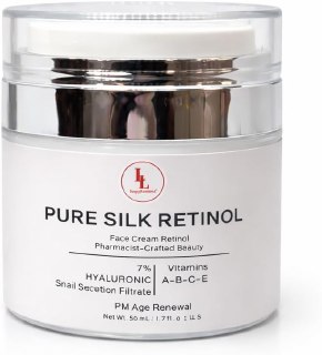 10.00 OFF Pure Silk Retinol Night Cream – Pharmacist Formulated Anti-Aging Face Moisturizer Snail Mucin & 7% Hyaluronic Acid – Vitamin A-B-C-E Complex for Wrinkles – Non-Greasy PM Renewal (50ml)