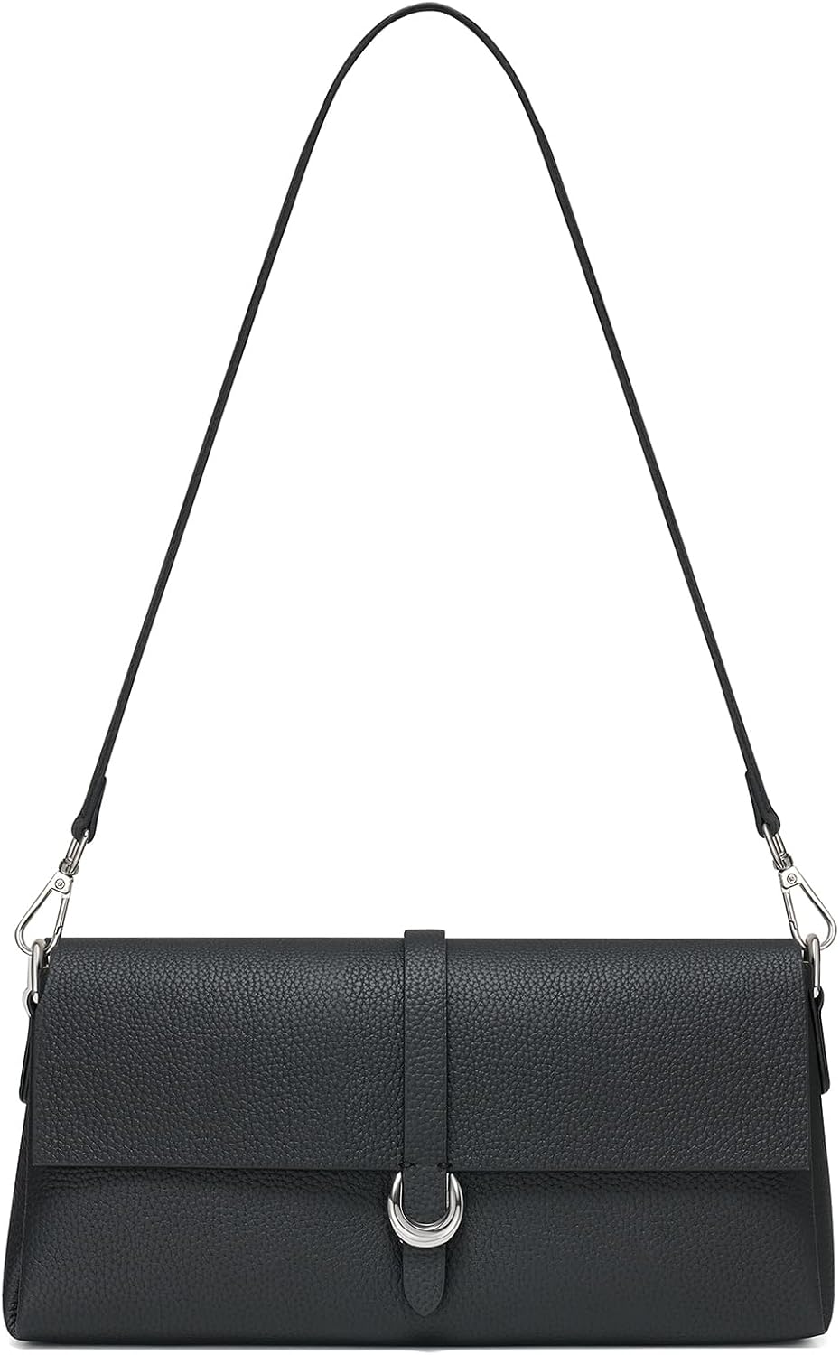 Genuine Leather Clutch Purses for Women Shoulder Bag Trendy Top-Handle Handbags with 2 Adjustable Straps