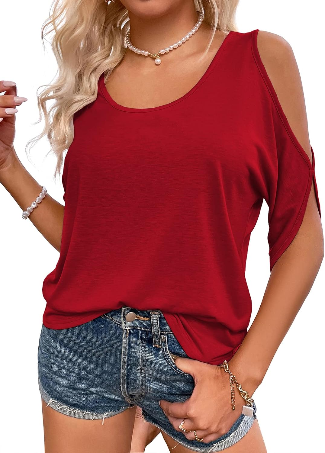 Aoysky Cold Shoulder Tops