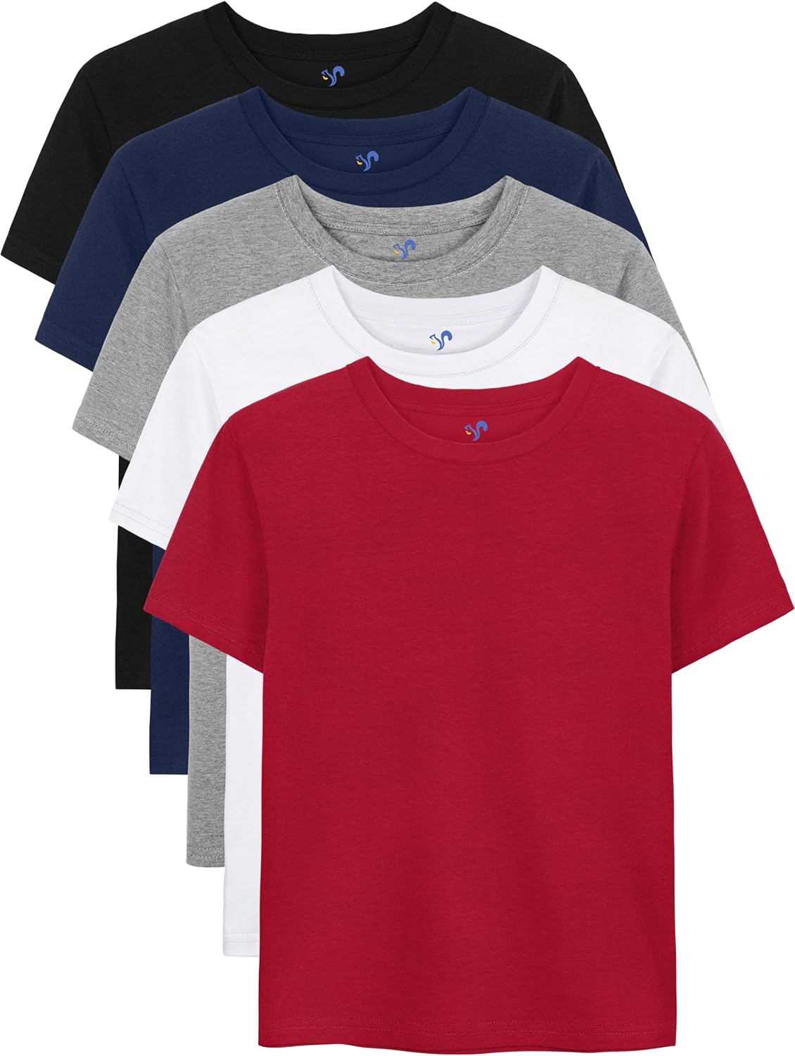 5 Pack Boys Shirts Short Sleeve T-Shirts Cotton Tshirts Toddler Clothes