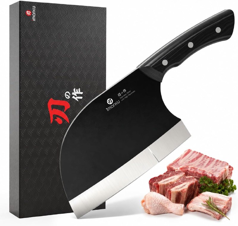 imarku 6.7 Inch Butcher Knife, Meat Cleaver Knife Japanese Steel, Dad Gifts