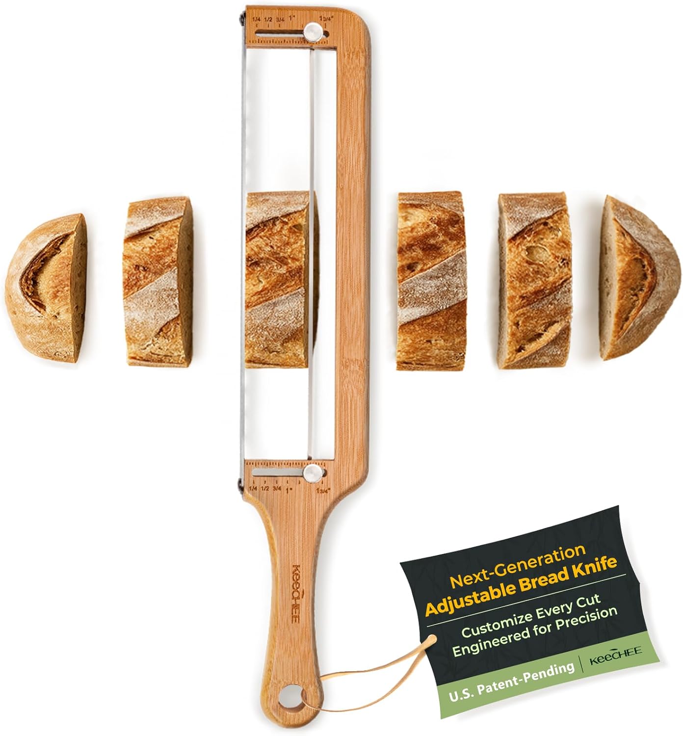keechee Adjustable Bread Knife for Sourdough and Homemade Loaves