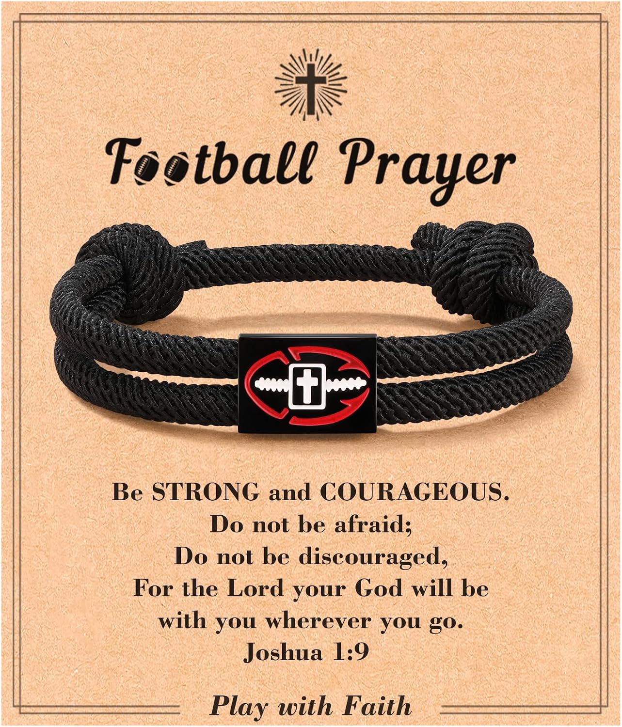 Tarsus Baseball/Football/Soccer Cross Bracelet Gifts for Boys Teens