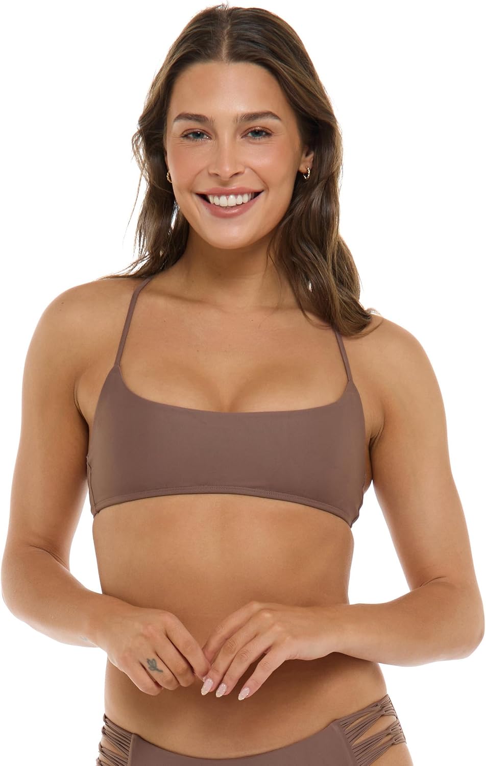 Body Glove Women's Kimi Bralette Bikini Top for Women – Adjustable 2-Way Tie Back, Removable Soft Cups, Slim Strap Swim Top