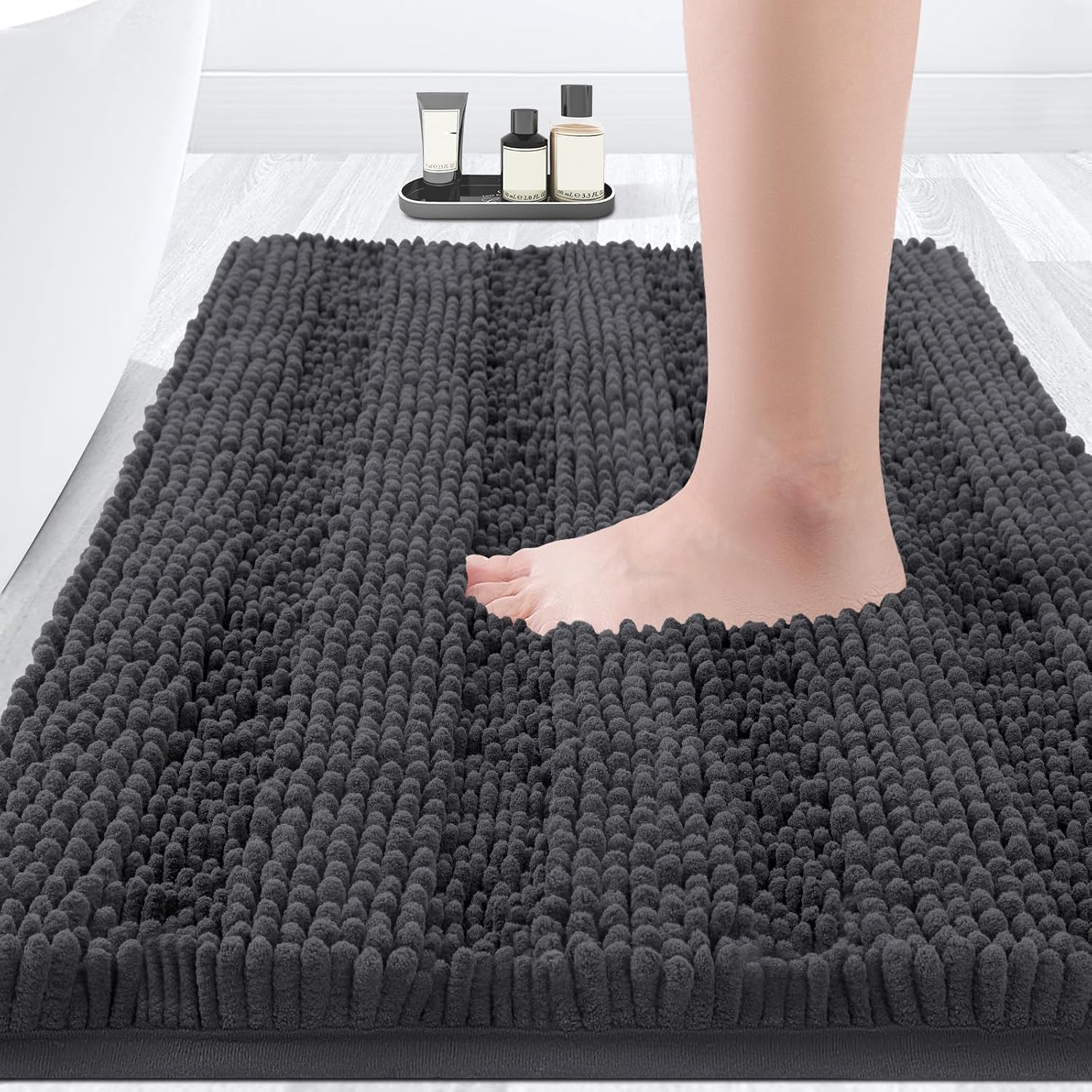 Accumtek Striped Grey Bath Rugs