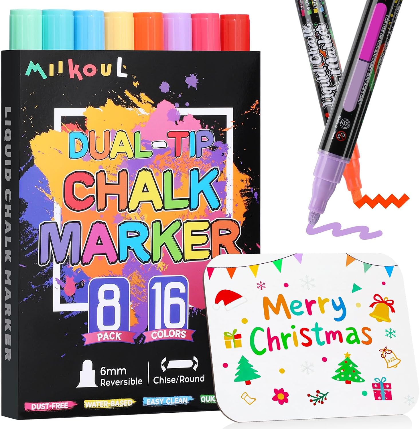 Miikoul Chalk Markers (16 Colors