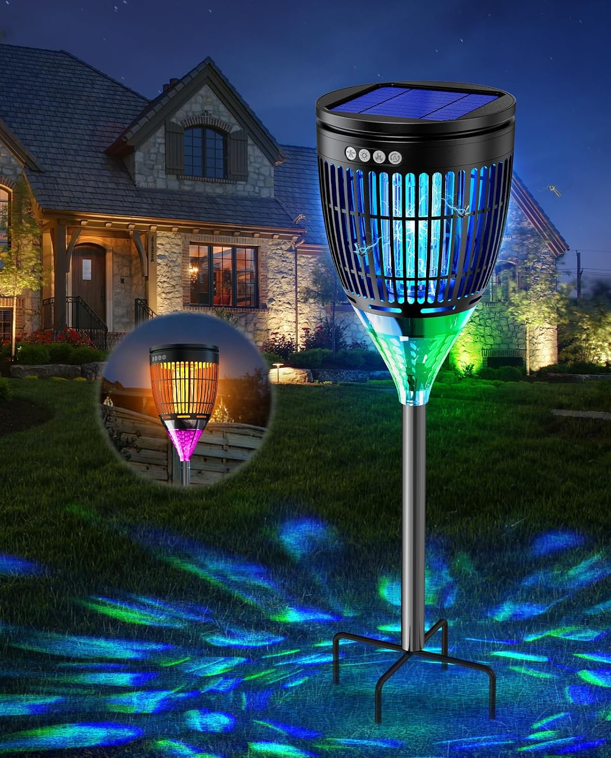 Solar Bug Zappers with Projector Light