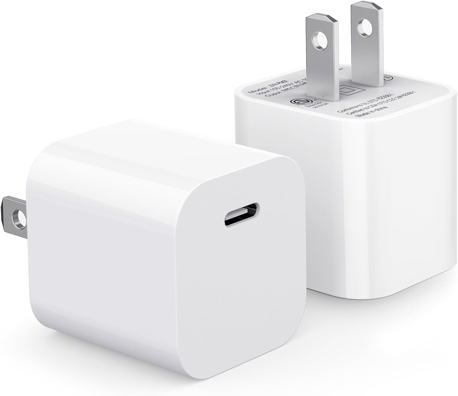 20W USB C Fast Charger Block 2Pack,PD Wall Adapter for iPhone 16/15/14,Mini