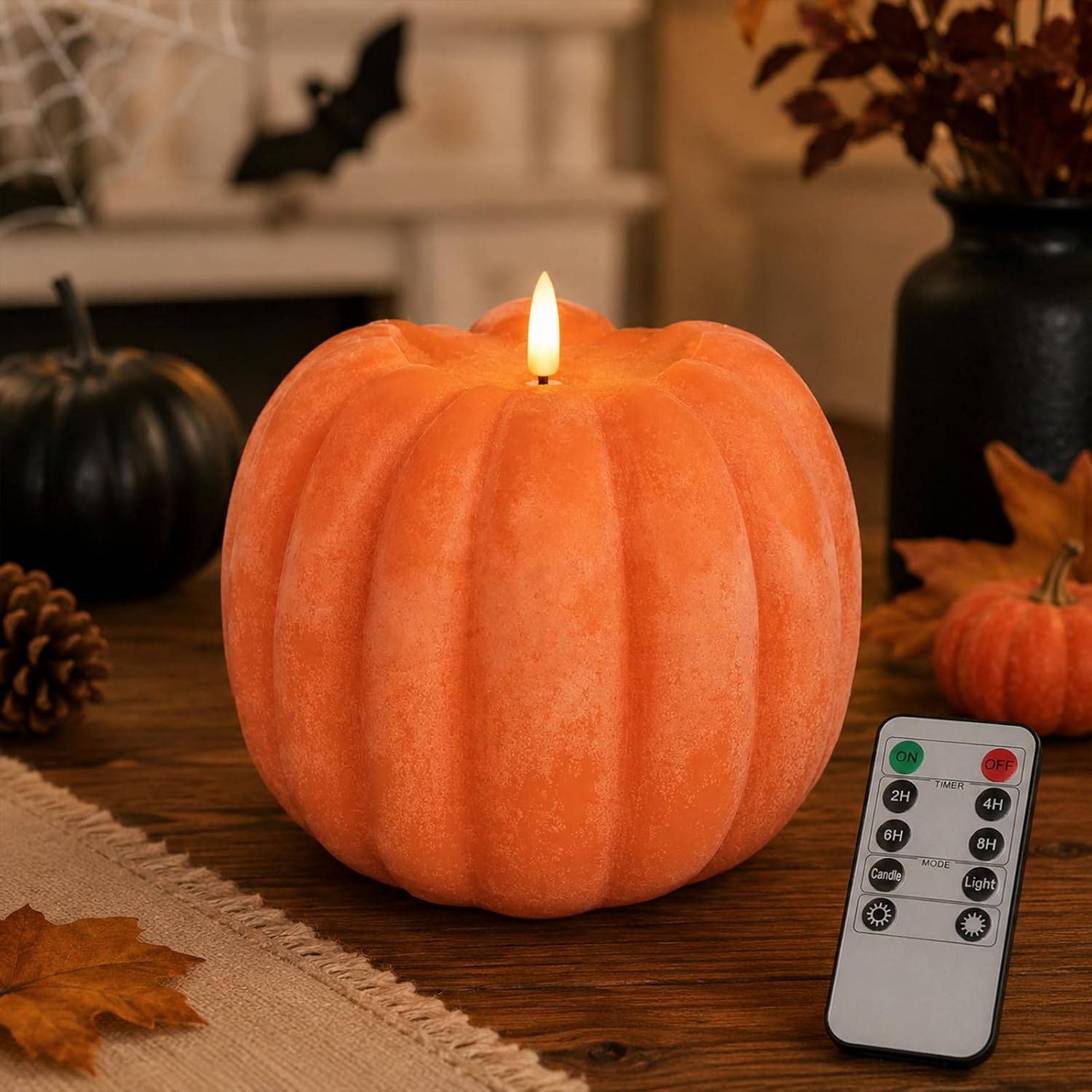 Flameless Pumpkin Candles