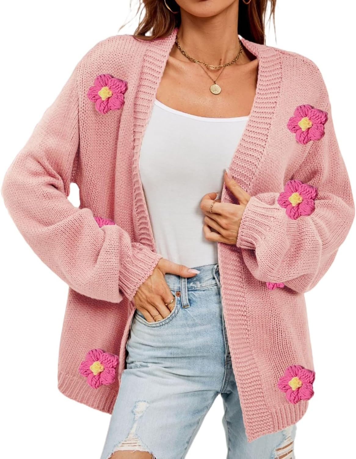 Womens Y2K Cardigans (Pink
