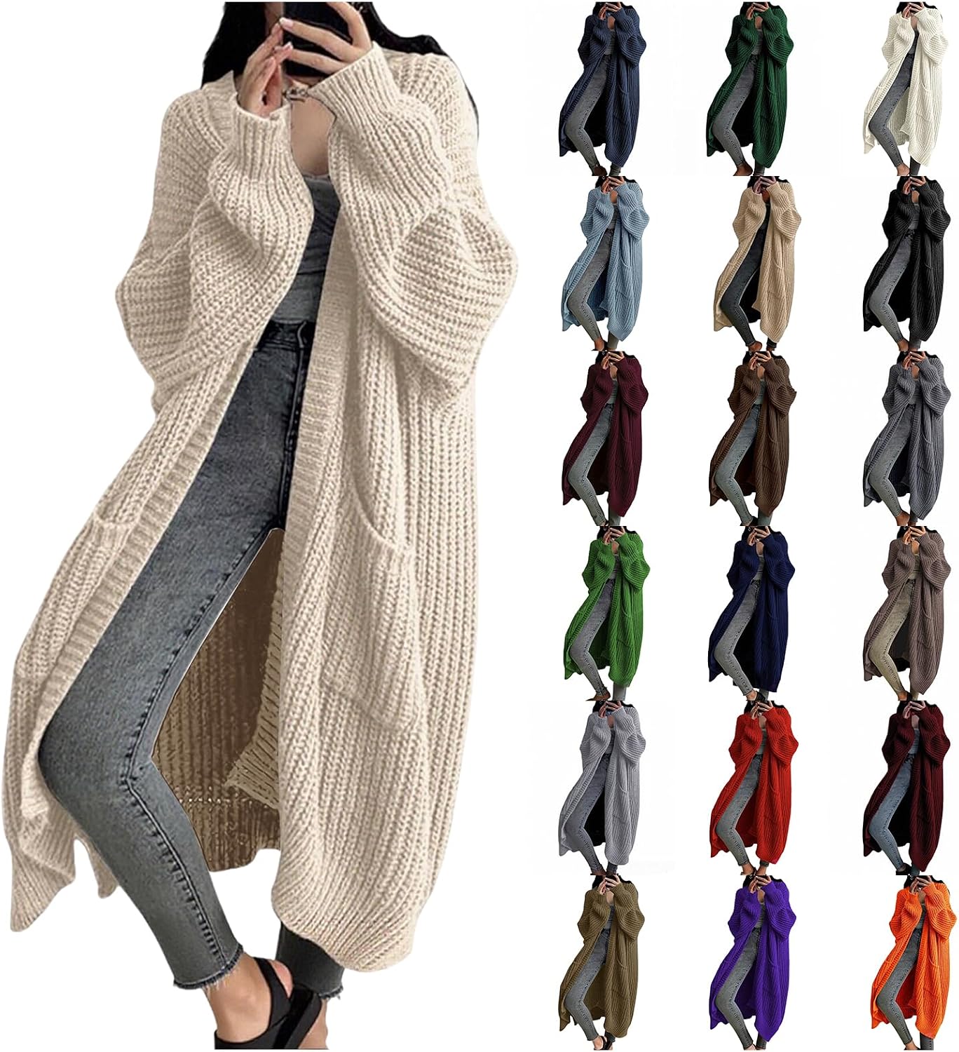 Chunky Knit Cardigan Sweaters